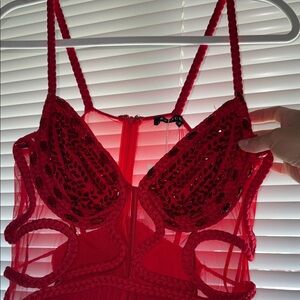 Banjul Red Lace Bra with Intricate Detailing